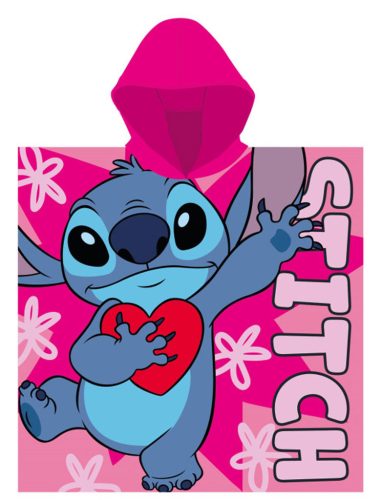 Disney Lilo és Stitch, A csillagkutya Pink strand törölköző poncsó 55x110 cm (Fast Dry)