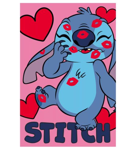 Disney Lilo és Stitch Kiss polár takaró - 100 x 150 cm