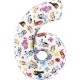 Bluey Friends 6-os szám fólia lufi 66 cm