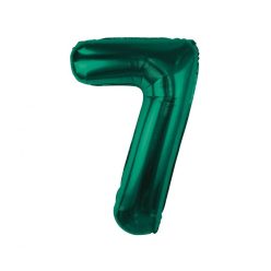 Zöld B&C Bottle Green 7-es szám fólia lufi 85 cm