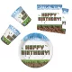 Happy Birthday Pixel Block party szett 36 db-os 23 cm-es tányérral