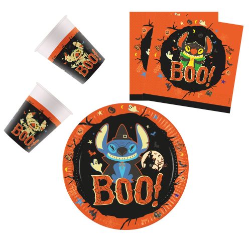 Disney Lilo és Stitch, A csillagkutya Halloween party szett 36 db-os 23 cm-es tányérral