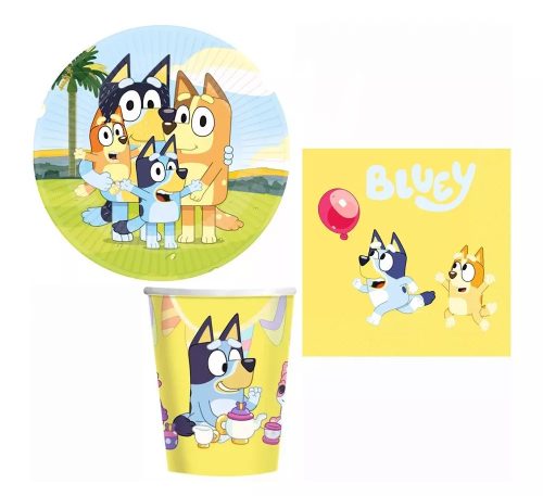 Bluey Family party szett 23 cm-es tányérral 32 db-os