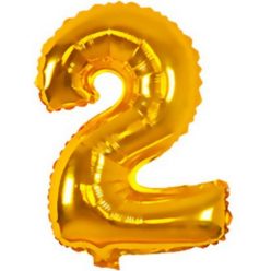 Arany Gold mini 2-es szám fólia lufi 32 cm