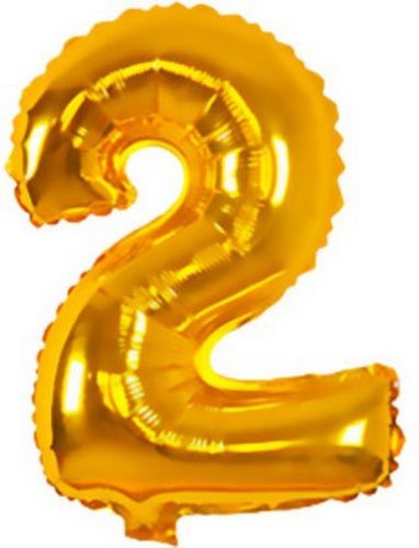 Arany Gold mini 2-es szám fólia lufi 32 cm