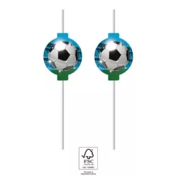 Focis Soccer Fans papír szívószál, 4 db-os szett FSC