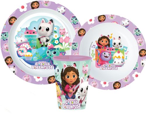 Gabi babaháza Wonderland étkészlet, micro műanyag szett, pohárral 260 ml
