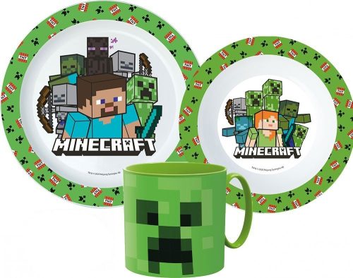 Minecraft étkészlet, micro műanyag szett