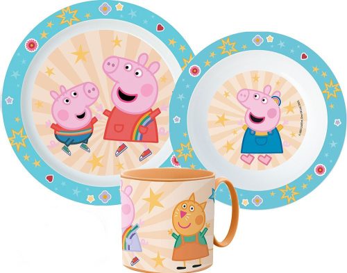 Peppa malac étkészlet, micro műanyag szett bögrével 265 ml