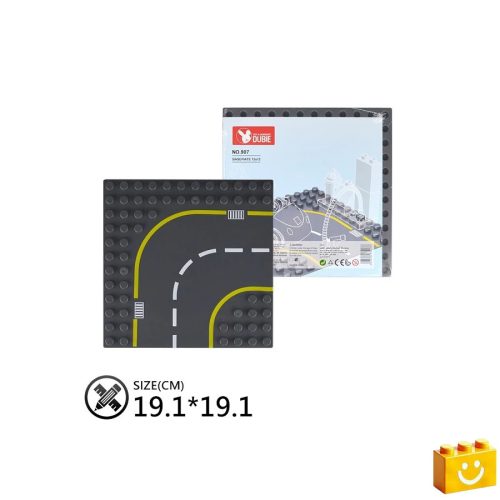 WANGE® 907 - DUPLO kompatibilis építőjáték alaplap nagy méretű kockákhoz - 12×12 bütyök - út kanyar