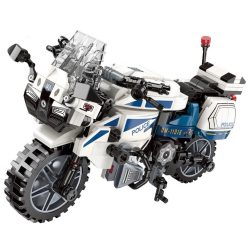   QMAN® QH11016 - Legó-kompatibilis építőjáték - 395 db építőkocka - Rendőrmotor