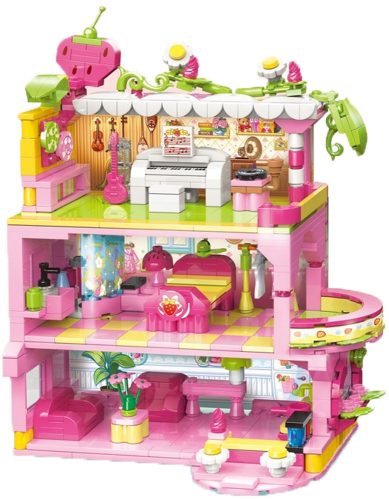 QMAN® 42111 - legó-kompatibilis építőjáték lányoknak - 580 db építőkocka - 3 az 1-ben, édes álom megaház