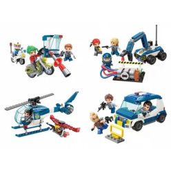   QMAN® W1932 - legó-kompatibilis építőjáték - 432 db építőkocka - Rendőrségi bevetés 4-es szett