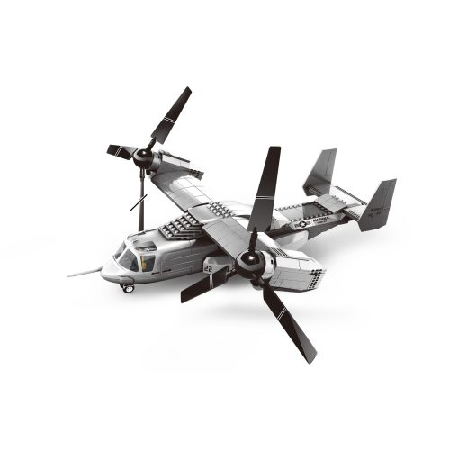 WANGE® 5006 | készségfejlesztő katonai építőjáték | 460 db építőkocka | V-22 Osprey billenőrotoros katonai repülőgép