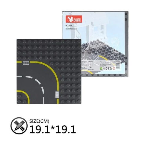 WANGE® 906 - DUPLO kompatibilis építőjáték alaplap - 12x12 – út bal kanyar