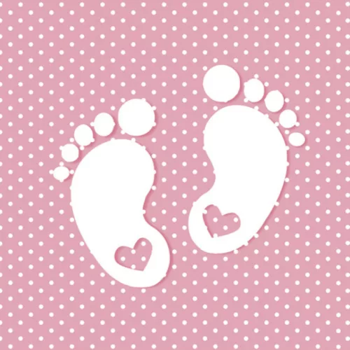 Babaváró Little Feet Pink szalvéta 20 db-os 33x33 cm