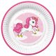 Unikornis Pink Heart papírtányér 8 db-os 22,7 cm