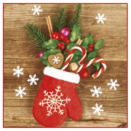 Karácsony Glove Full of Xmas szalvéta 20 db-os 33x33 cm