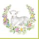 Húsvét Wreath with Lamb szalvéta 20 db-os 33x33 cm