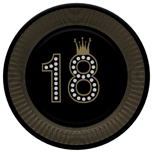 Happy Birthday 18 Hollywood Style papírtányér 8 db-os 18 cm