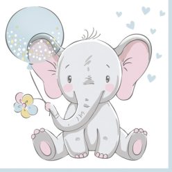 Baby elefánt Blue Balloon szalvéta 20 db-os 33x33 cm