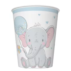 Baby elefánt Blue Balloon papír pohár 8 db-os 250 ml