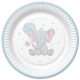 Baby elefánt Blue Balloon papírtányér 8 db-os 18 cm