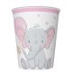 Baby elefánt Pink Balloon papír pohár 8 db-os 250 ml