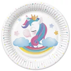 Unikornis Magical Star papírtányér 8 db-os 18 cm