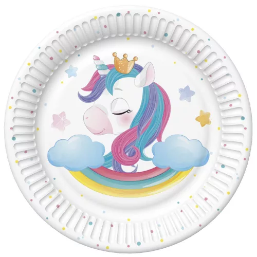 Unikornis Magical Star papírtányér 8 db-os 18 cm