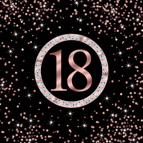 Happy Birthday 18 Rose Gold szalvéta 20 db-os 33x33 cm