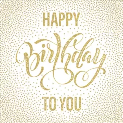 Happy Birthday Dotted Gold szalvéta 20 db-os 33x33 cm