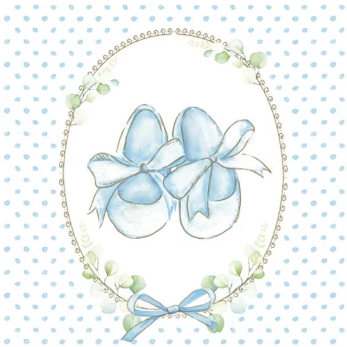 Babaváró Baby Slippers Blue szalvéta 20 db-os 33x33 cm