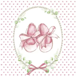 Babaváró Baby Slippers Pink szalvéta 20 db-os 33x33 cm