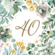 Happy Birthday 40 Floral Frame szalvéta 20 db-os 33x33 cm