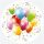 Színes lufis Balloons papírtányér 8 db-os 22,7 cm