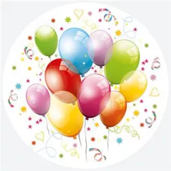 Színes lufis Balloons papírtányér 8 db-os 18 cm