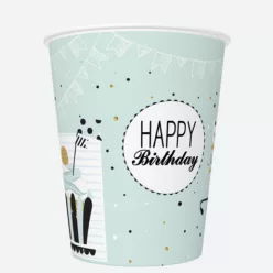 Happy Birthday Mint papír pohár 8 db-os 250 ml