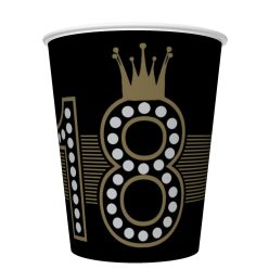   Happy Birthday 18 Hollywood Style papír pohár 8 db-os 250 ml
