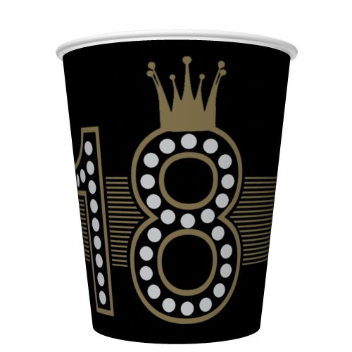 Happy Birthday 18 Hollywood Style papír pohár 8 db-os 250 ml