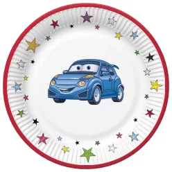 Autó Cartoon papírtányér 8 db-os 18 cm
