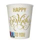 Happy Birthday Dotted Gold papír pohár 8 db-os 250 ml