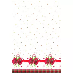 Karácsonyi Checked Bow papír asztalterítő 120x180 cm