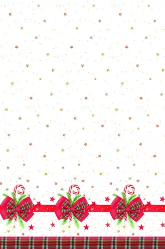 Karácsonyi Checked Bow papír asztalterítő 120x180 cm