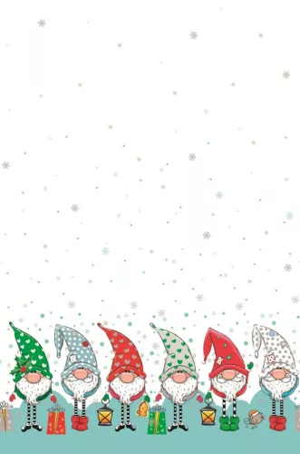 Karácsonyi Funny Gnomes papír asztalterítő 120x180 cm