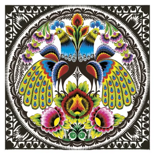 Állatos Folk Peacocks szalvéta 20 db-os 33x33 cm