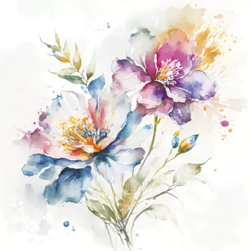 Virág Watercolour Pastel szalvéta 20 db-os 33x33 cm