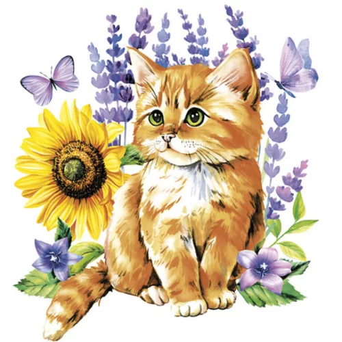 Cicás Watercolour Kitten szalvéta 20 db-os 33x33 cm