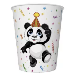Állatos Funny Panda papír pohár 8 db-os 250 ml