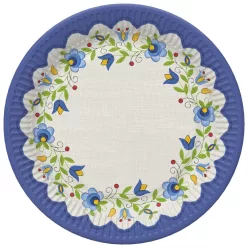 Hímzés Folk papírtányér 8 db-os 22,7 cm